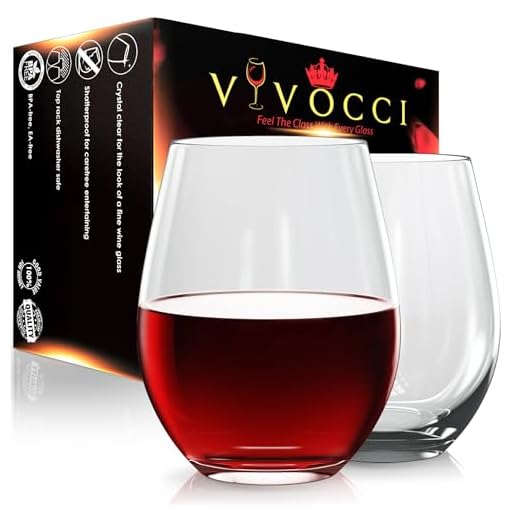 Vivocci Unbreakable Elegant Plastic Stemless Wine Glasses 20 oz | 100% Tritan Heavy Base | Shatterproof Glassware | Ideal For Cocktails & Scotch | Perfect For Homes & Bars | Dishwasher Proof, Set of 2