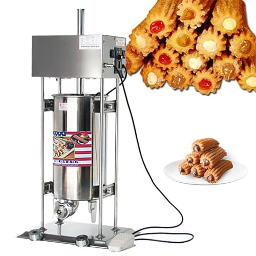 SICWEDIM Commercial Churro Maker, 15l Churro Maker Machine Commercial, Stainless Steel Vertical Spanish Churro Maker Machines