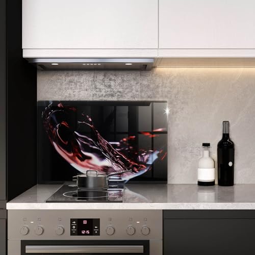 Protection plaque induction Wallfluent verre vin rouge pour agrandir la cuisine - 4