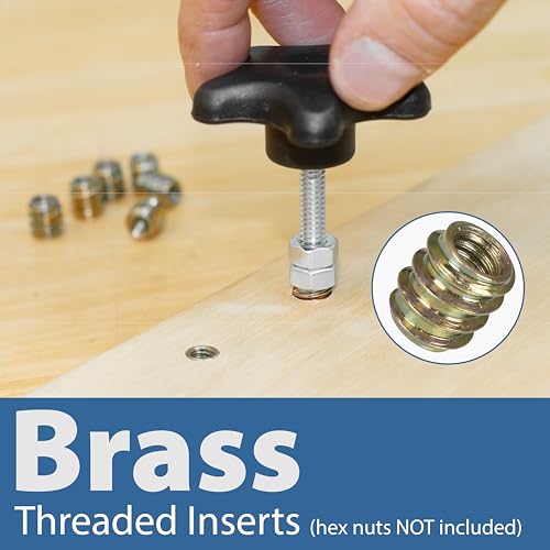 46 Piece T Track Bolts and Knobs Kit, 1/4\" x20 T Bolts & Threaded Knobs, T Track Accessories for Woodworking, Build Your Own Woodworker Jigs and Fixtures, T-Track Parts Hardware Set (1/4\" x20)