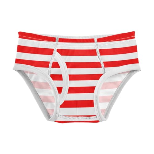 White Red Stripe Toddler Boy's Underwear 2T