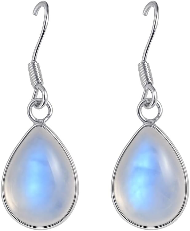Handmade 925 Sterling Silver Drop Dangle Earrings for Women – Natural Gemstone Boho Coachella, Halloween, Christmas & New Year Jewelry Gift Idea