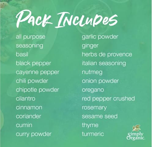 Simply Organic Set Organic Spice Gift Set, (24 Spices)