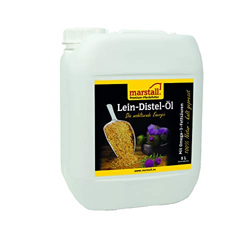 marstall Premium-Pferdefutter Lein-Distel-Öl, 1er Pack (1 x 5 kilograms), rot
