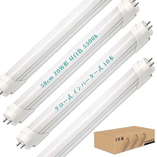 LEDu  20w` 58cm O[ Co[^[Hsv uƖ 20^ d v G13 12Wd LEDƖ u ǌu ȃGl ϋv u PLیς F 5500K 10{