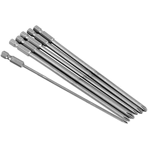 Bestgle 6Pcs 6.35mm Hex Tige Tournevis Croix Magnétique Phillips Cruciformes Tournevis Magnétique Bits Set Outils Électriques | Longueur 150mm