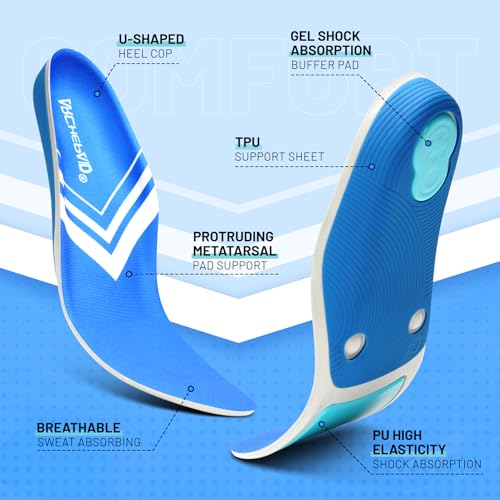 Image of Plantar Fasciitis Relief Arch Support Orthotics Insole Flat Feet para Heel Pain overpronation Inserts Men Women 220+ lbs Walk Standing All Day Work Boot Shoe Insoles (Men 13-13 1 /2 | Women 14-14 1 /2)