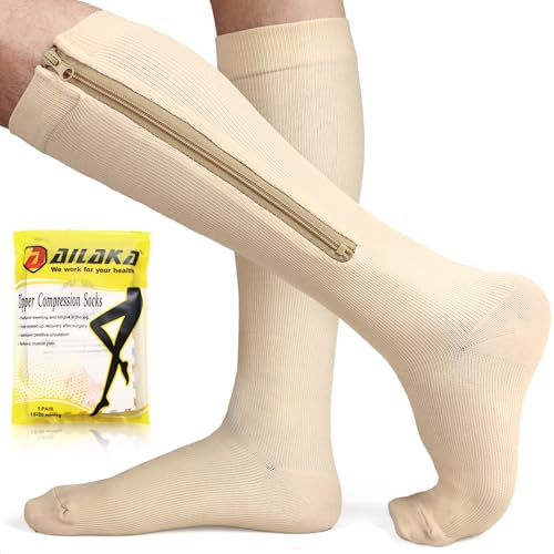 Image of Ailaka Medical 15-20 mmHg Zipper Compression Socks Women Men