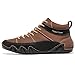 FLYLAND Men's Casual Leather Sneakers Fashion Chukka Boots Lightweight Dress Boots Lace Up Walking Driving Shoes Brown 8.5
