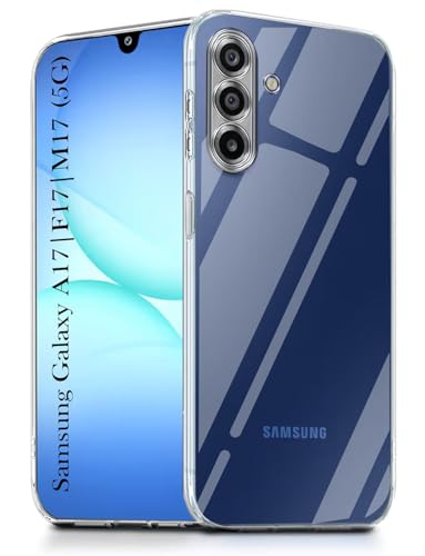 Image of Jkobi Silicone Back Cover Case for Samsung Galaxy A17 | Samsung F17 | Samsung M17 5G (Clear Shockproof Case with Camera Protection | Soft and Flexible | Transparent)
