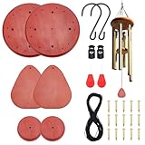 WEBEEDY Wind Chime Parts Replacement Windchimes Repair Kit Chime Catcher Bell DIY, Includes Round Top Accessories for Christmas Wood Wind Chimes Gift Making, Outdoor Garden Patio Decoration