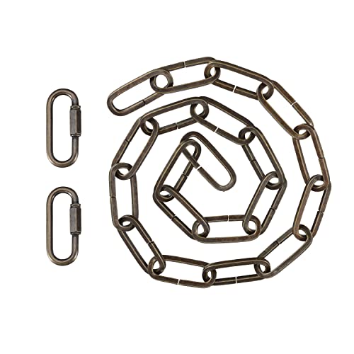 Image of Aspen Creative 21122-07-1, Steel Heavy Duty Chain & Two Quick Link Connector for Lighting Fixture /Swag Light /Plants / 3 Feet, Antique Brass, 8 Gauge