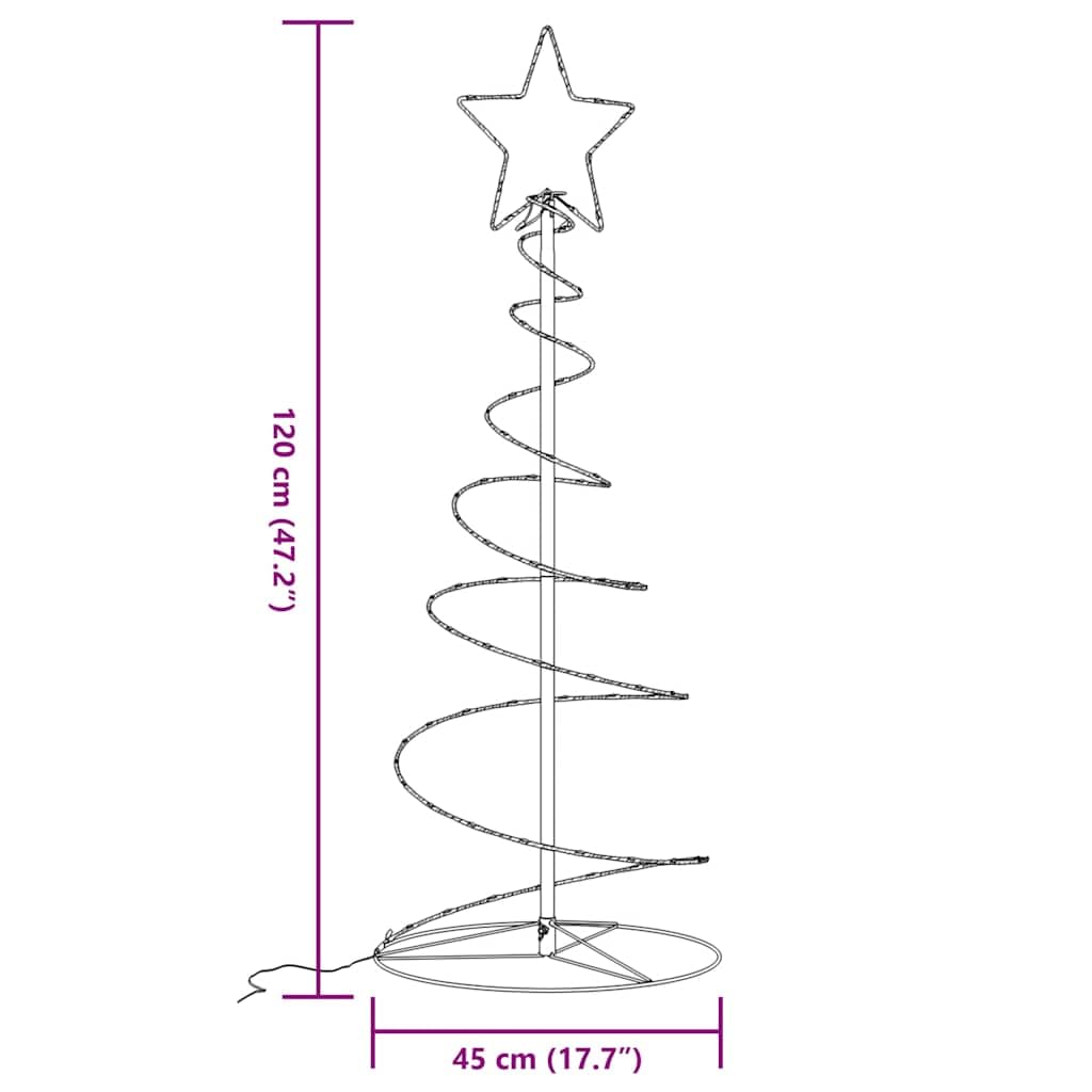 LED Weihnachtsbaum 80 LEDs Warmweiß Metall 120 cm mit 8 Lichtmodi für Innen Außen Garten Terrasse Balkon Weihnachtsbeleuchtung Lichterkette Stern Deko Advent