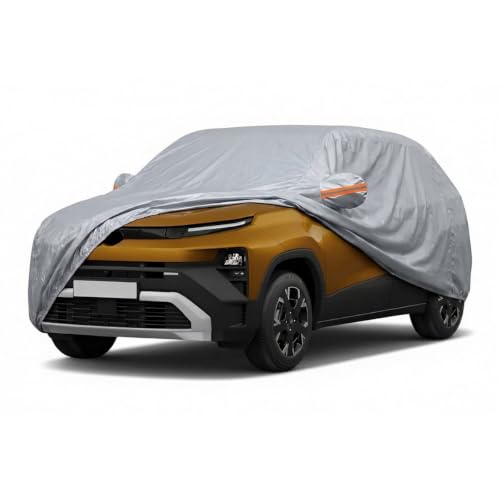 Image of myTVS 100% Waterproof Car Body Cover for Tata Punch - Custom-Fit, Double-Layer, UV & Dust Proof, Mirror Pockets & Elastic Clip Lock (CSK 13)