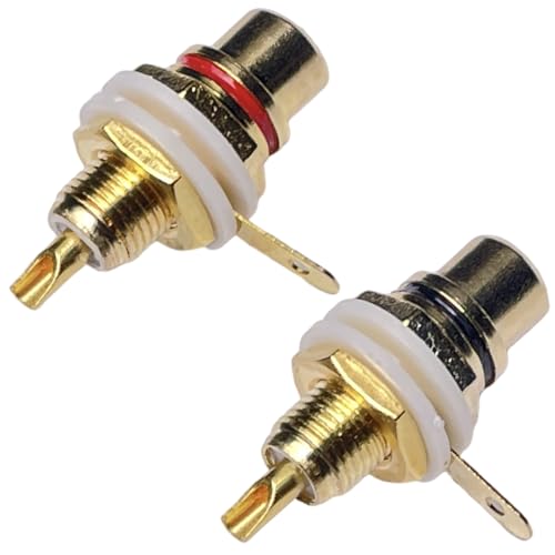Cess RCA Socket Chassis Panel Mount, 10 Pack, Gold Plated, 29 x 23 x 15mm