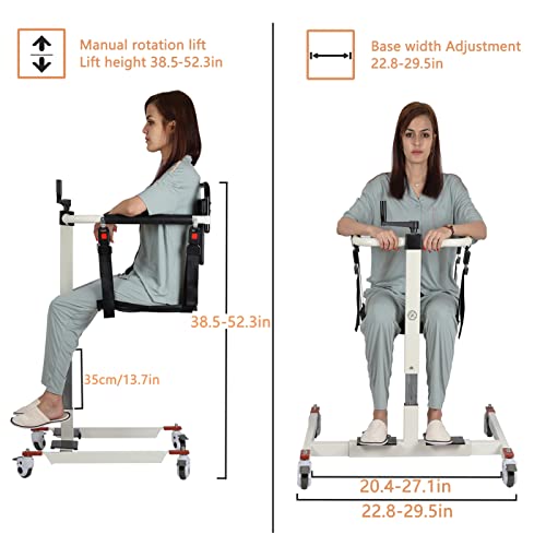 Patient Lift For Home Transfer Wheelchair Portable Wheelchair Lightweight, Car Lift For Wheelchair Transport Chair Adjustable Height Shower Chair With Wheels And Soft Cushion (Without Bedpan) #TOP1