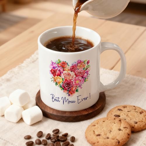 Taza de Cerámica Blanca 11 oz con Diseño Floral miniatura 4