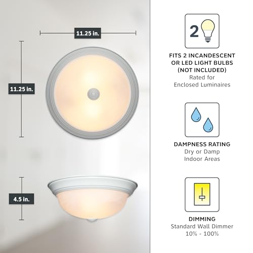 Designers Fountain 11 in 2-Light Flush Mount Ceiling Light, White, 1257S-WH-AL by DESIGNERS FOUNTAIN - Used condition - Image 4
