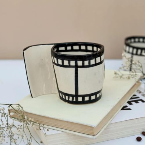 Image of Craftribal Ceramic Reel Cinema Mug - 230 Ml Coffee Mug | Cute Gifts for Girls, Boys, Kids, Friends | Perfect for Tea, Milk, Hot Chocolate & Beverages | Cinema Lovers Birthday, & Gifting Pack of 1