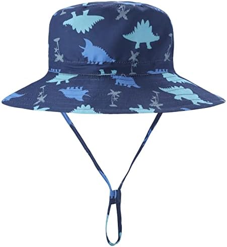 Baby Toddler Boy Bucket Hats Summer Sun Protective Kids Boys Beach Hats Wide Brim Outdoor Sun Hats for Baby Boys Girls Coconut Tree Navy 0-6 Months