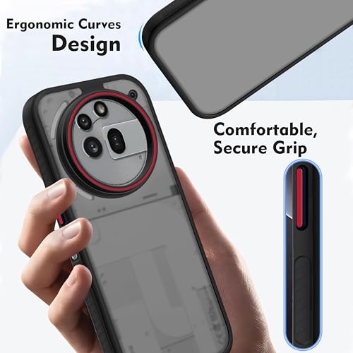 Image of V-TAN Back Cover Nothing 3A PRO 5G Compatible Case, Matte Finish Transparent Case, TPU, Camera Protective Shockproof Cover (Black)