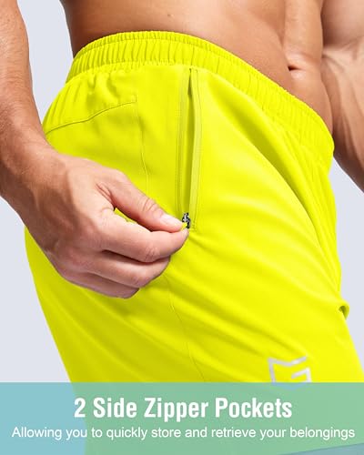Image of G Gradual Men's Athletic Running Shorts with Zipper Pockets Quick Dry 7 inch / 5 inch / 9 inch Workout Gym Shorts for Basketball Hiking