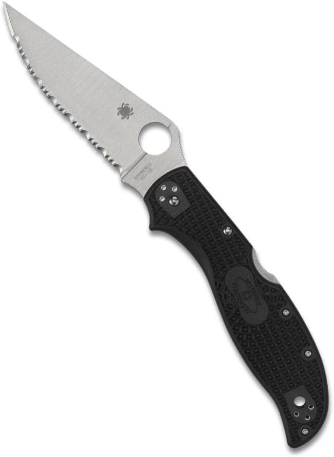 Stretch 2 XL Signature Lightweight Pocket Knife with 3.43" VG-10 Tool Steel Blade and Black FRN Handle - SpyderEdge - C258SBK