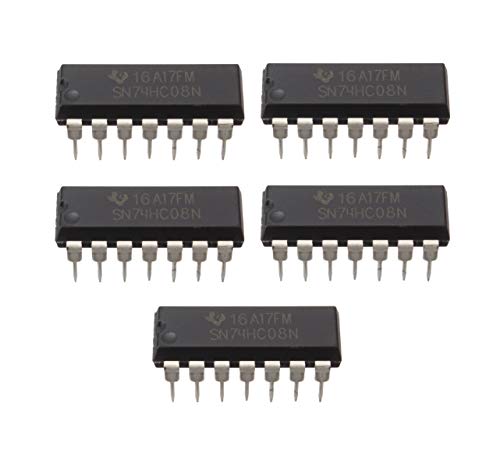 Image of INVENTO 5Pcs SN74HC08N 7408 IC AND Gate Logic Gate, 74HC08, 2 Input, 5.2 mA, 2 V to 6 V, DIP-14