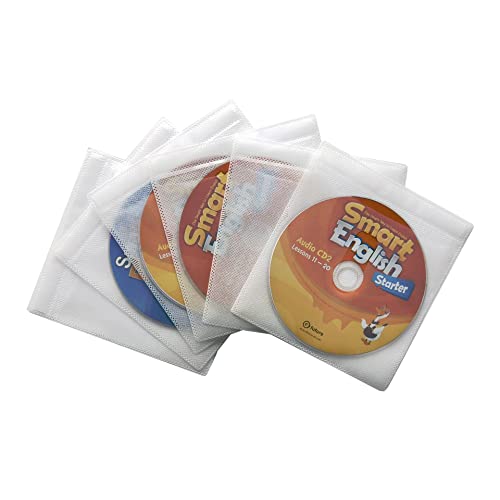Qirc 100Pcs CD DVD Sleeves, Standard Plastic Double-Sided Clear CD Sleeve case with Drop-Proof Closure - Image 2