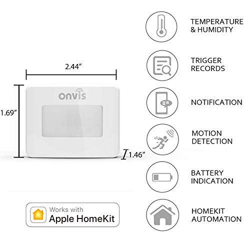 image for ONVIS Smart Motion Sensor Wireless PIR Detector Works with Apple HomeK