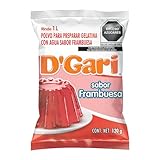 D'Gari Light Polvo para preparar gelatina con agua, baja en calorías sabor frambuesa 120 g