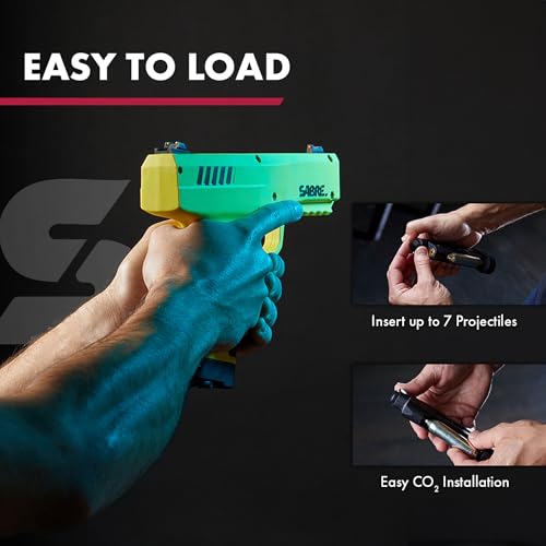 SABRE Home Defense Projectile Launcher, Large Size with (7) 0.68 Cal. Impact Projectiles, 40% More Stopping Power for Extra Home Protection, Holds Up to 7 Projectiles - Image 4