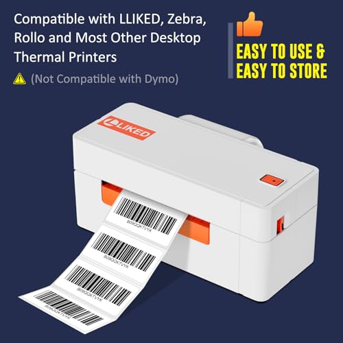 L LIKED 2x1 inch White Opaque Direct Thermal Barcode Labels, 1 Roll of 1300 Adhesive Address Labels Compatible with Munbyn, Polono, Nelko, Rollo, Zebra and Other Desktop Printers image 5