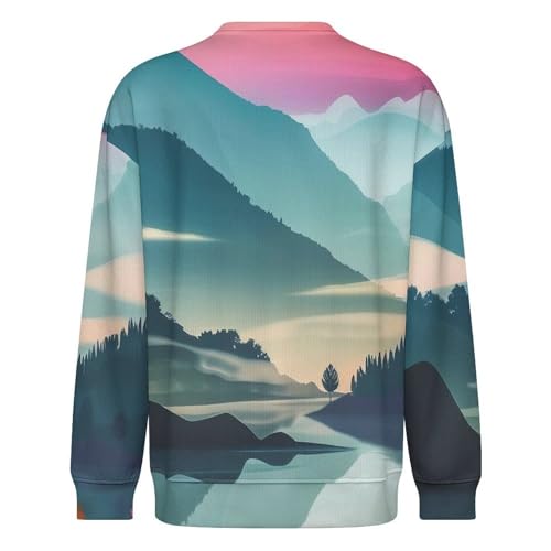 Mens Crewneck Sweater Fantasy Abstract Art Crew Neck Sweater for Men Casual Party Holiday Pullover4