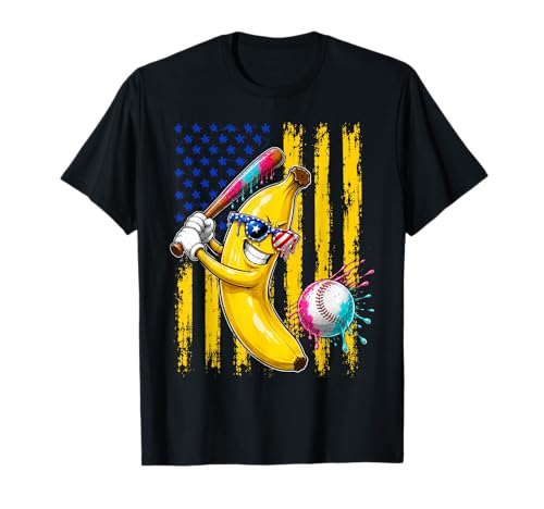 Funny Banana Drip American Flag T-Shirt