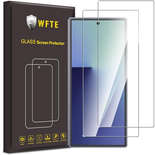 WFTE 2-Pack Screen Protector for Samsung Galaxy Z Fold7/Z Fold 7 Tempered Glass - 9H Hardness Anti-Scratch Anti-Fingerprint Bubble-Free Installation HD Clear Full Coverage Protective Film