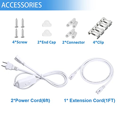 Cnsunway 2Ft Led Shop Light, 24W 2680Lm 6500K Super Bright, T8 Integrated Led Light Fixture, D-Shaped, High Output, Linkable Utility Shop Lights For Room, Garage, Workbench, Under Cabinet (2 Pack) #TOP6