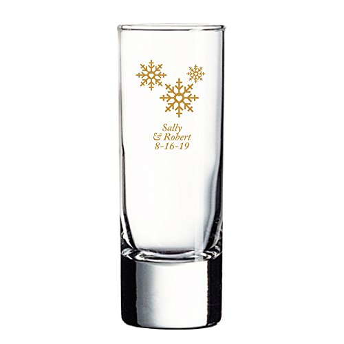 Vasos Personalizados Altos con Estampado de Copos Dorados 12 pz