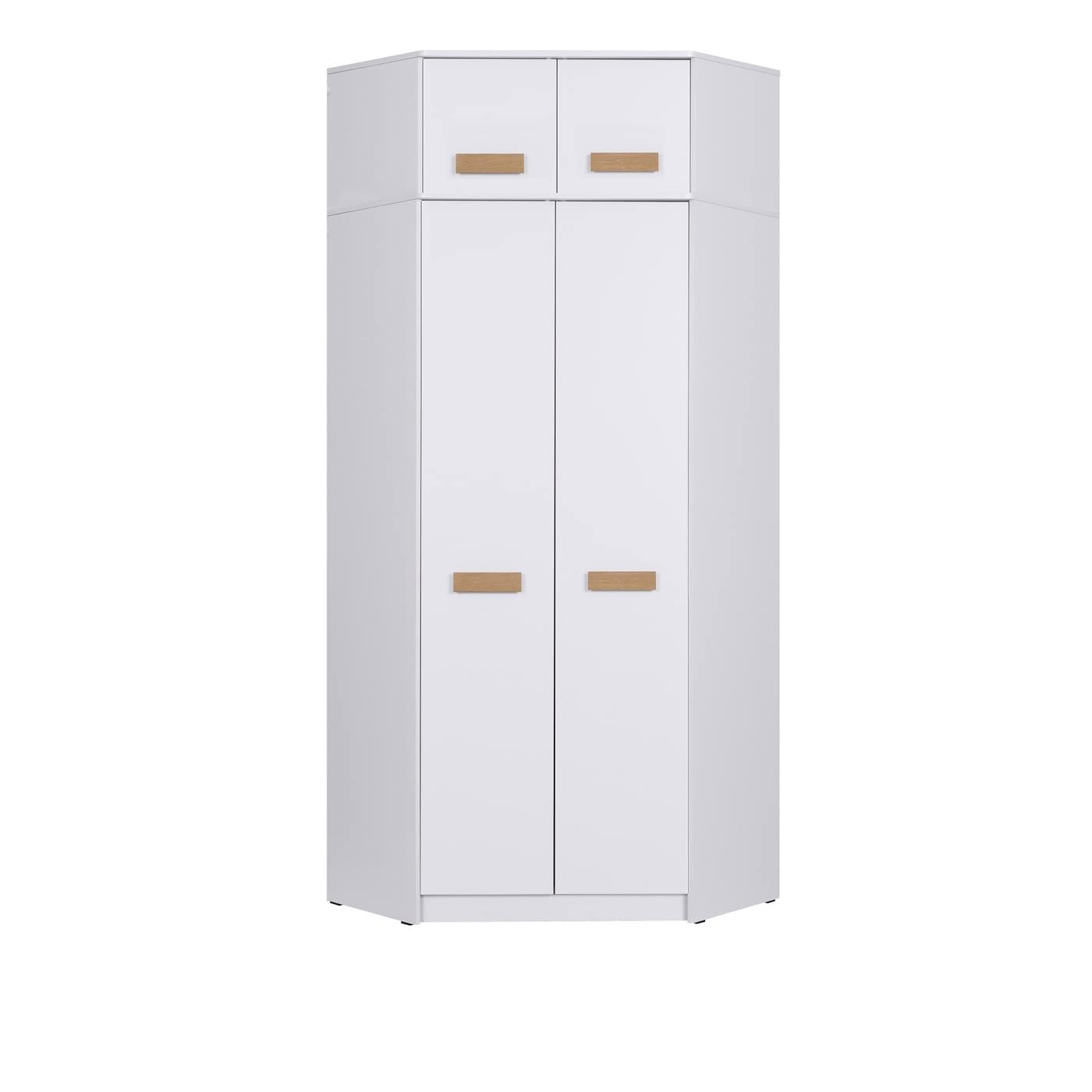 Marmex Kleiderschrank Holz Eckschrank mit Kleiderstange und Einlegebode Mehrzweckschrank Schrank Kinderzimmer Schlafzimmer Möbel Flurschrank Grant G8+G15 91x235 cm