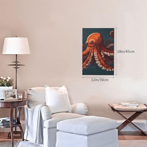 Poster mural à suspendre pieuvre pour chambre à coucher et salon - 4