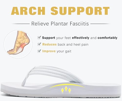 Image of KuaiLu Womens Arch Support Flip Flops Ladies Comfort Lightweight Soft Yoga Mat Cushion Walking Thong Sandals