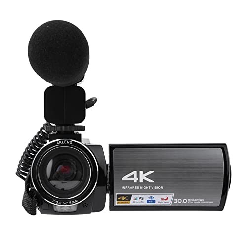 Câmera de Vídeo Digital 4K, câmera de vídeo profissional, câmera wi-fi, filmadora digital HD 3.0 pol
