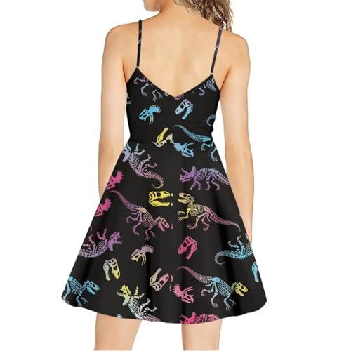 Image of Biyejit Women Casual Loose Dress Strap Long Summer Beach Swing Dress