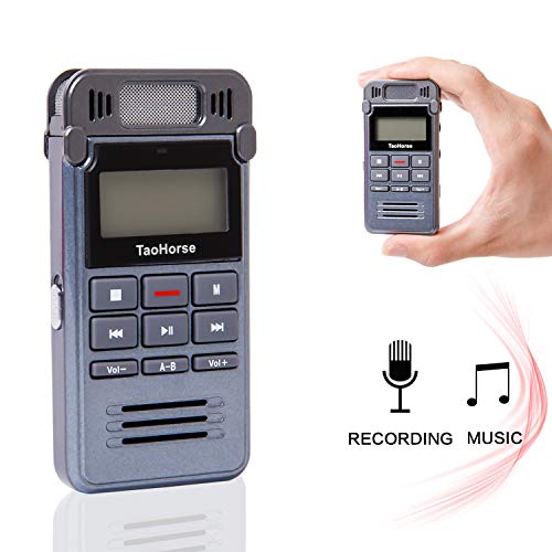 TaoHorse Digital Voice Recorder with Playback, 16GB USB Rechargeable Sound Activated HD Audio