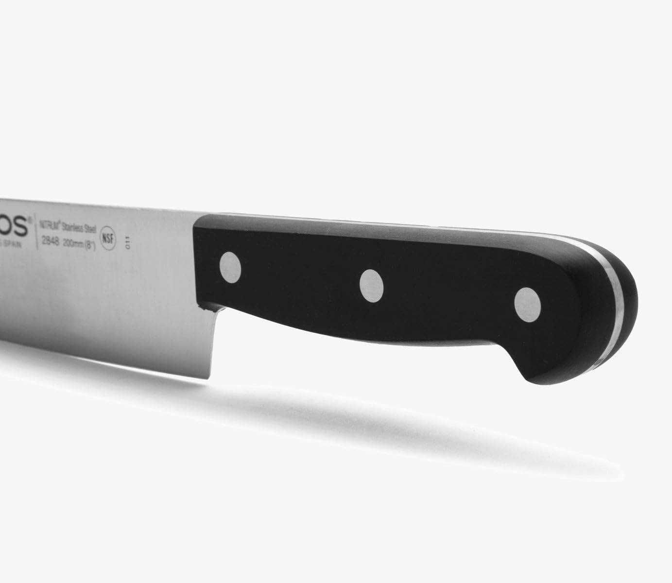 Arcos Chef Knife 8 Inch Stainless Steel. Cooking Knife to Cut and Peel Small Food. Ergonomic Polyoxymethylene Handle and 200mm Blade. Series Universal. Color Black image 4