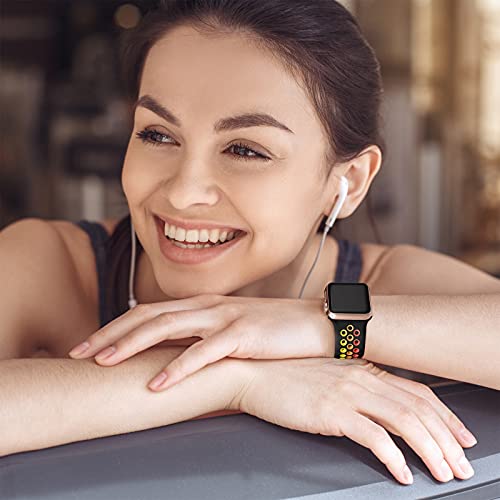 Image of Lerobo Sport Band Compatible with Apple Watch Band Ultra 49mm 45mm 44mm 42mm 41mm 40mm 38mm for Men Women,Soft Silicone Breathable Strap Sport Band for iWatch Ultra 2 SE Series 9 8 7 6 5 4 3 2 1