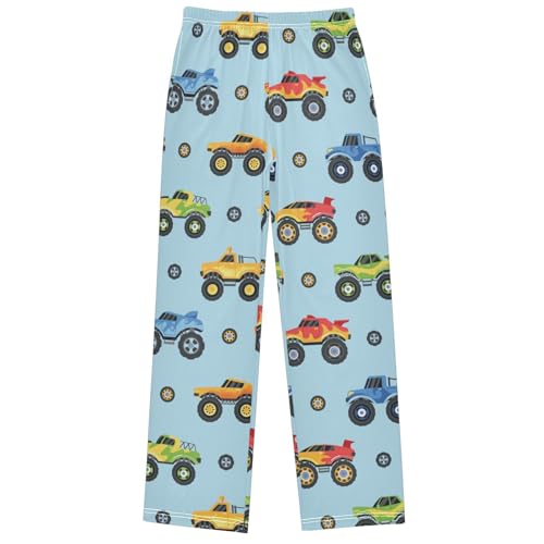 Boy's Pants Monster Truck Various Vehicle Jogger Pants Elastic Waist Long Bottoms Trousers with Pockets 6-14 Years