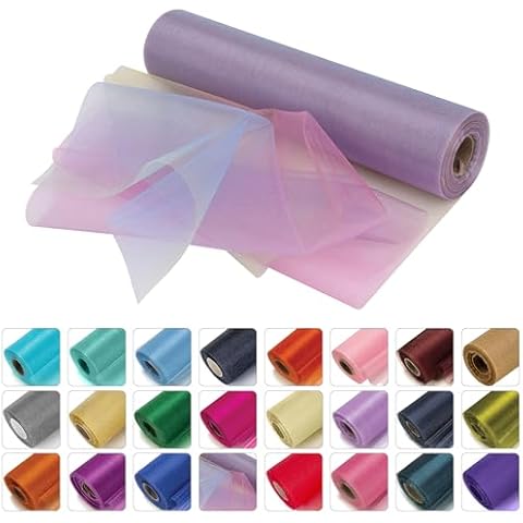 WedDecor 25m Snow Sheer Organza Roll Cover