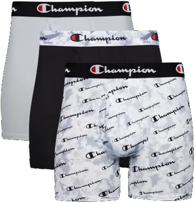 Champion Men's Polyester Blend Total Support Pouch Boxer Brief 3 Pack