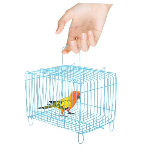 Image of Happyyami 3pcs Portable Bird Carrier Metal Travel Cage, Ideal for Small Birds, Parakeets, Cockatiels - Lightweight Design for Convenient Bird Storage and Travel